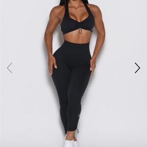 Bombshell sportswear Black High-Waisted  top & Leggings set